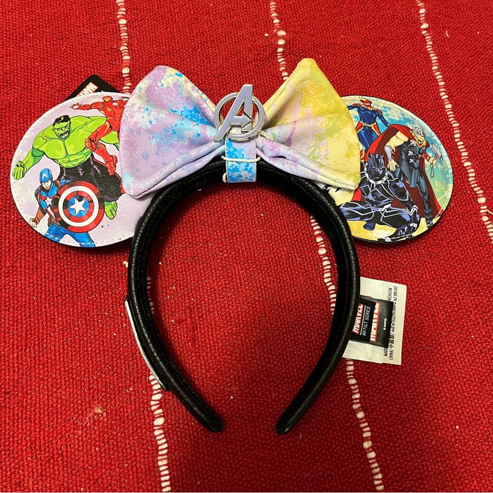 Disney Marvel Avengers Loungefly Headband Ears Detachable Bow New with Tags